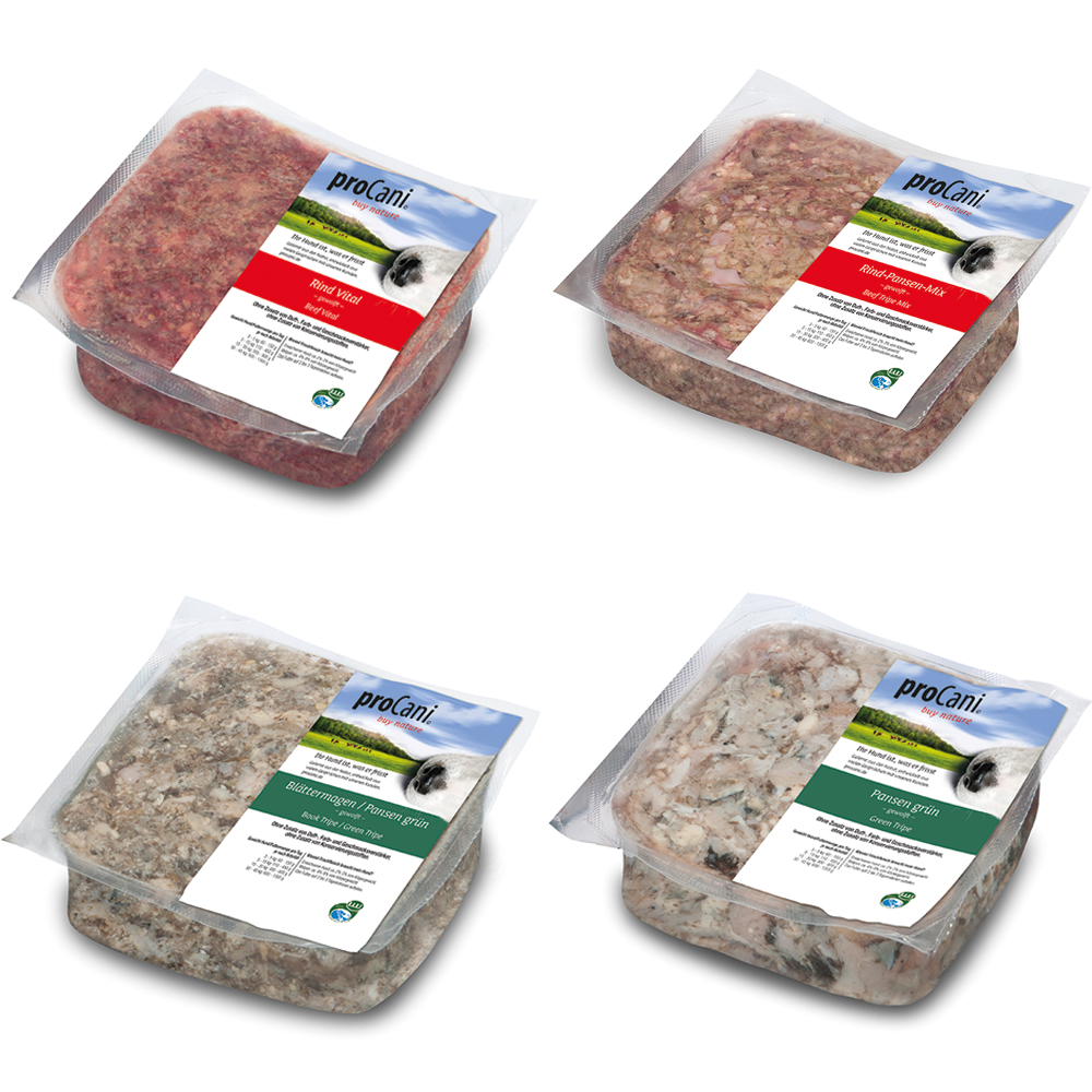 proCani BARF-Paket 4 Sorten Rind & Innereien - 50 x 500 g proCani BARF-Paket 4 Sorten Rind & Innereien - 50 x 500 g von proCani