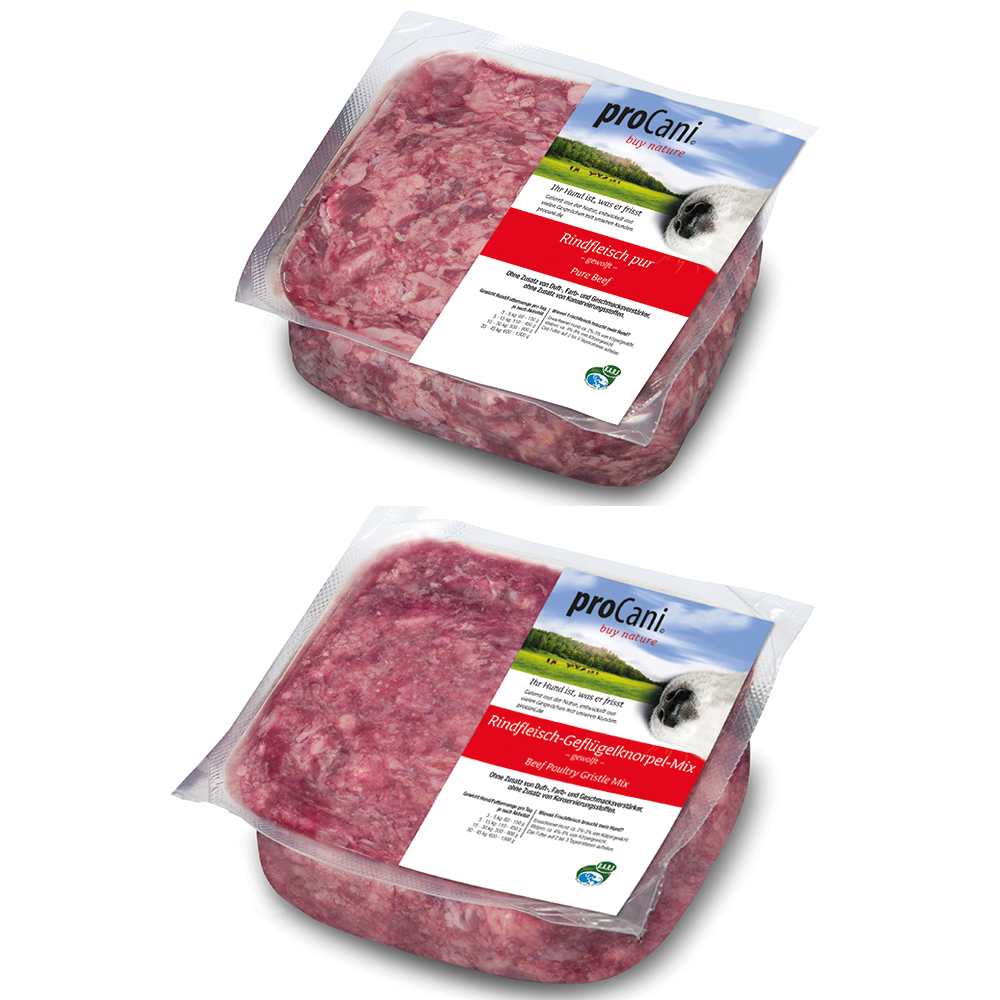 proCani BARF-Paket Rind & Geflügel - 22 x 500 g proCani BARF-Paket Rind & Geflügel - 22 x 500 g von proCani