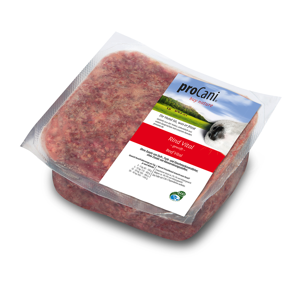 proCani BARF Rind Vital mit 30% Obst & Gemüse - 48 x 500 g von proCani