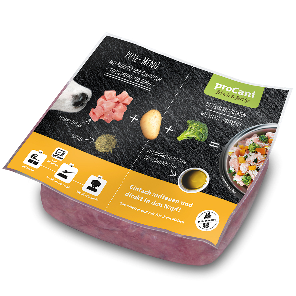proCani Frisch & Fertig Pute Menü - 28 x 500 g proCani Frisch & Fertig Pute Menü - 28 x 500 g von proCani