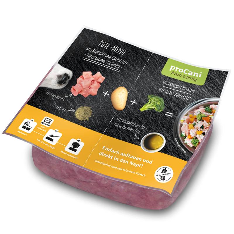 proCani Frisch & Fertig Pute Menü - 28 x 500 g proCani Frisch & Fertig Pute Menü - 28 x 500 g von proCani