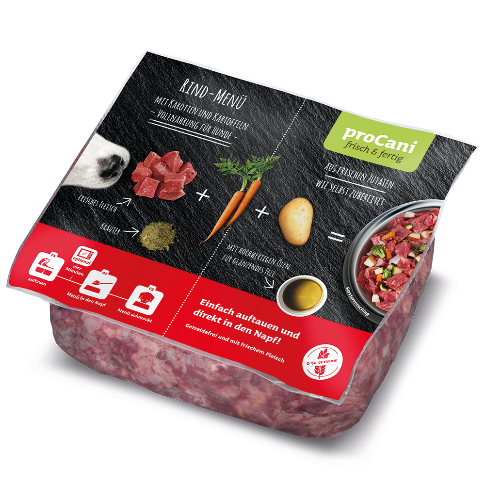 proCani Frisch & Fertig Rind Menü - 28 x 500 g proCani Frisch & Fertig Rind Menü - 28 x 500 g von proCani