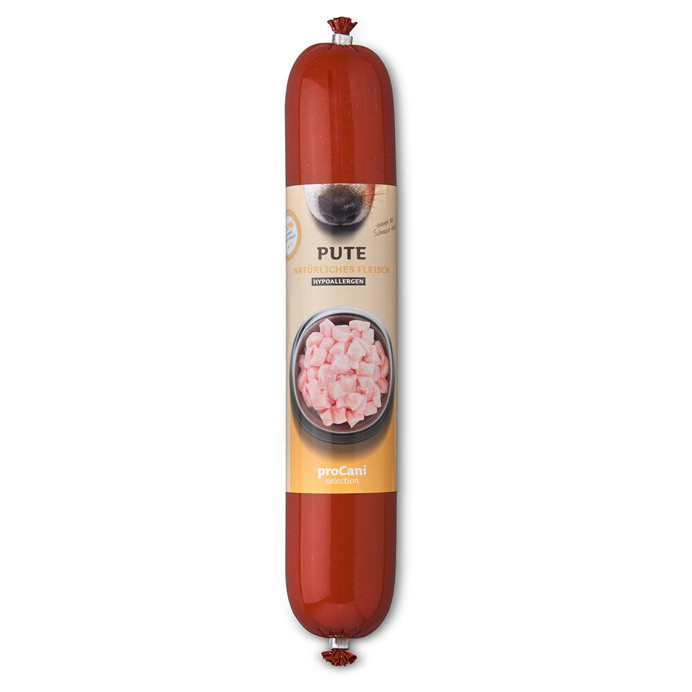 proCani Kochwurst Pute Hypoallergen - 10 x 400 g von proCani