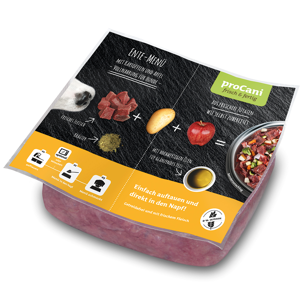 proCani frisch & fertig Ente Menü - 28 x 500 g proCani frisch & fertig Ente Menü - 28 x 500 g von proCani