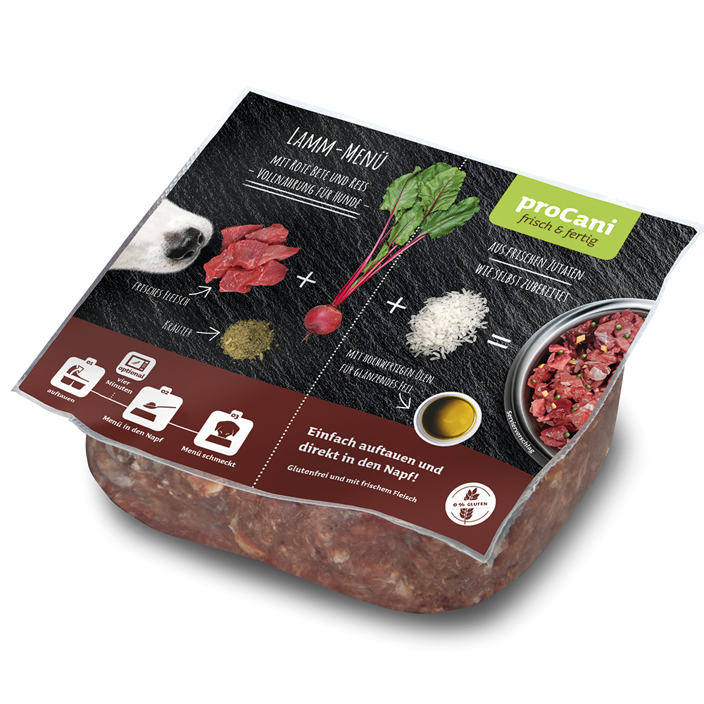 proCani frisch & fertig Lamm Menü - 22 x 500 g proCani frisch & fertig Lamm Menü - 22 x 500 g von proCani