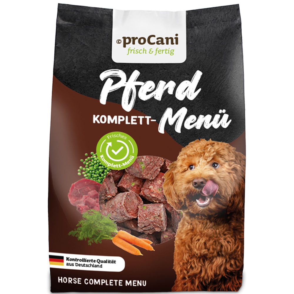 proCani frisch & fertig Pferd Komplett-Menü Nuggets - 8 x 750 g von proCani