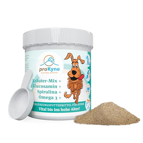 proKyne FUNCTIONAL NUTRITION 200g Pulver Nahrungsergänzungsmittel für Hund | Multivitamine für Hunde | für Hunde Leckerlis | Hunde Zubehör | Immunsystem stärken Gelenke Hund Vitamin E | Leckerli Hund von proKyne FUNCTIONAL NUTRITION