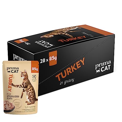 PrimaCat - Classic Complete Nassfutter für Katzen, Truthahn in Bratensoße, sterilisiert, 28 Packungen à 85 g von PrimaCat