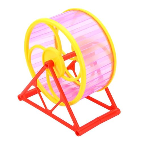 Übungräder Hamster Laufrad Kleiner Haustier Fitness Silent Spinner Sportspielzeug mit Ständer zufällig Farbe von ptumcial