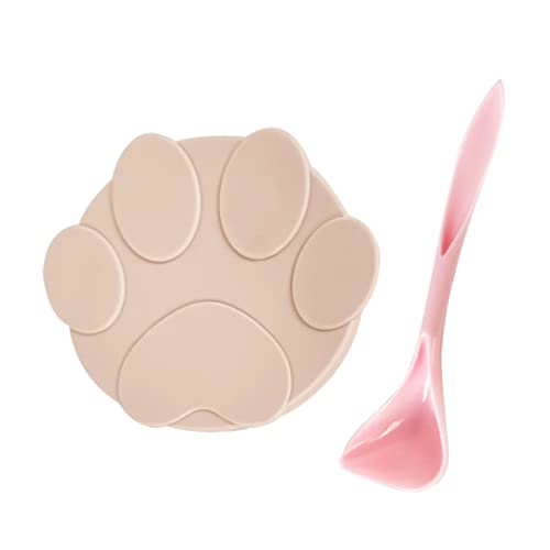 ptumcial Haustiernahrung kann Silikon -Katzenfutter Deckel für Hundestierdosen mit 1 Haustierlöffel rosa Versiegelungskappe Bedecken von ptumcial