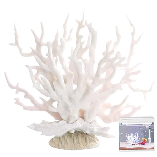 ptumcial Korallendekor, künstliche Korallenriff Dekor, 6.7x2.6 '' Fake Coral Ornament, dekorative lebensee Korallenskulptur Strandzimmerdekor, weiß von ptumcial