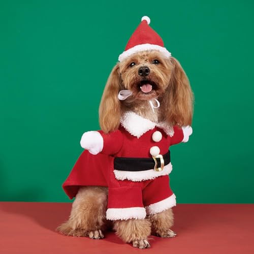 Weihnachten Hund Kostüm Weihnachtsmann Haustier Kleidung Weihnachtsmann Hund Cosplay Kostüm Lustige Haustier Outfit für Xmas Party Verkleiden Fotografie Werkzeuge von pulunto