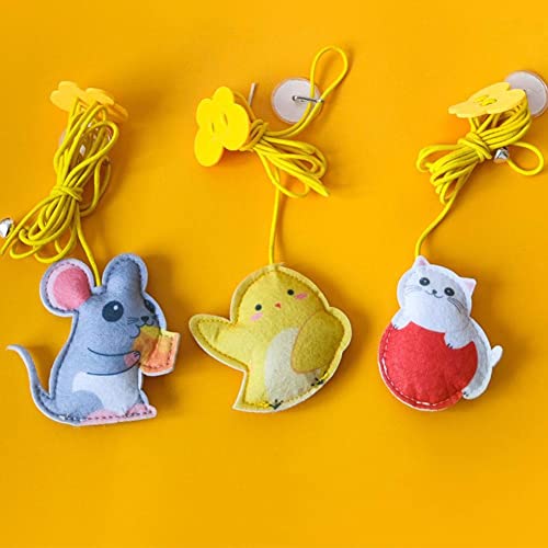 pulunto Interaktives Spielzeug für Innenräume, Kätzchen, selbstspielend, zufällige Bewegung mit klebrigem Haken & elastischem Seil, einziehbare hängende Tür zum Spielen, Beseitigen von Langeweile von pulunto