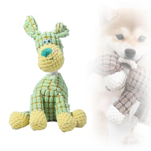 pulunto Unzerstörbares Hundespielzeug, Plüschspielzeug für aggressive Kauer, quietschendes Kauspielzeug für Indoor-Welpen, Stofftiere für kleine, mittelgroße und große Tiere von pulunto