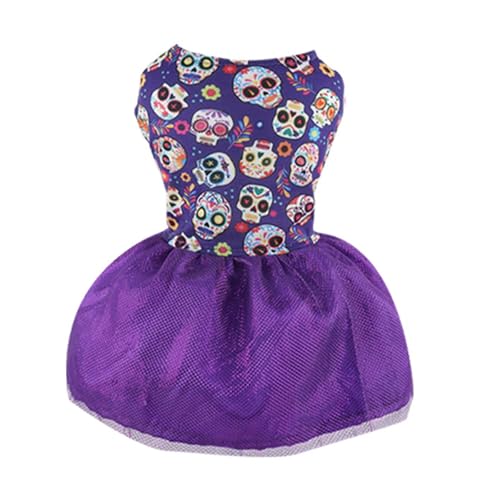 Halloween-Hundekleid mit Kürbis und Skelett für Halloween-Feiern und tägliche Spaziergänge, Haustierkostüme für kleine Hunde von pumpumlia