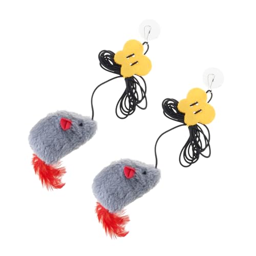 pumpumlia Elastisches Katzenspielzeug zum Aufhängen, 2 Stück, quietschender Sound, Plüsch, ansprechender Türrahmen, Türrahmen, Katzenspielzeug von pumpumlia