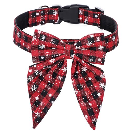 pumpumlia Verstellbares Katzenhalsband mit Weihnachtsmotiven und Fliege, festliches Haustierhalsband, Haustier-Fliege, Festival-Zubehör pumpumlia Verstellbares Katzenhalsband mit Weihnachtsmotiven und Fliege, festliches Haustierhalsband, Haustier-Fliege, Festival-Zubehör von pumpumlia