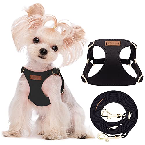 Hundegeschirr mit multifunktionaler Hundeleine, weich, verstellbar, kein Würgen, ausbruchsicher, Schwarz, XS Hundegeschirr mit multifunktionaler Hundeleine, weich, verstellbar, kein Würgen, ausbruchsicher, Schwarz, XS von puppytie