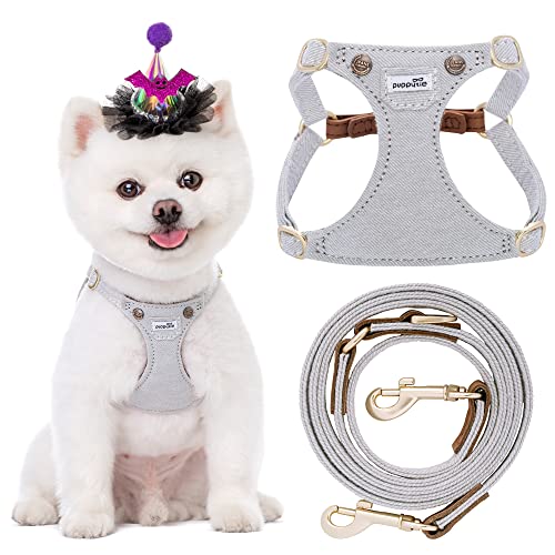 Puppytie Hundegeschirr mit multifunktionaler Hundeleine, weich, verstellbar, kein Würgen, ausbruchsicher, Denim-Grau, XS Puppytie Hundegeschirr mit multifunktionaler Hundeleine, weich, verstellbar, kein Würgen, ausbruchsicher, Denim-Grau, XS von puppytie