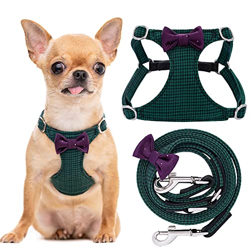 Puppytie Hundegeschirr mit multifunktionaler Hundeleine, weich, verstellbar, kein Würgen, ausbruchsicher, kariert, grün, XS Puppytie Hundegeschirr mit multifunktionaler Hundeleine, weich, verstellbar, kein Würgen, ausbruchsicher, kariert, grün, XS von puppytie