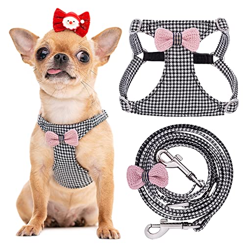 XS Hundegeschirr mit Multifunktions-Hundeleine, weich, verstellbar, kein Würgen, ausbruchsicher, Haustiergeschirr, gestrickt, schwarz-weiß, XXS XS Hundegeschirr mit Multifunktions-Hundeleine, weich, verstellbar, kein Würgen, ausbruchsicher, Haustiergeschirr, gestrickt, schwarz-weiß, XXS von puppytie