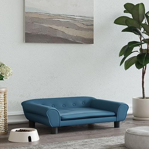 puraday Hundebett Blau 70x48x22 cm Samt Hundesofa Katzensofa Hundebetten Katzenbett Bequeme Haustierbett Stilvolles Design Kann Im Wohnzimmer Oder Schlafzimmer Platziert Werden von puraday