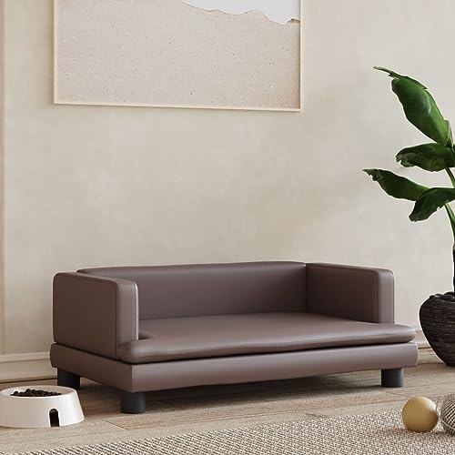 puraday Hundebett Braun 80x45x30 cm Kunstleder katzensofa Hundesofa Katzenbett Dog Bed Cat Bed Bequeme Haustierbett Stilvolles Design Kann Im Wohnzimmer Oder Schlafzimmer Platziert Werden von puraday