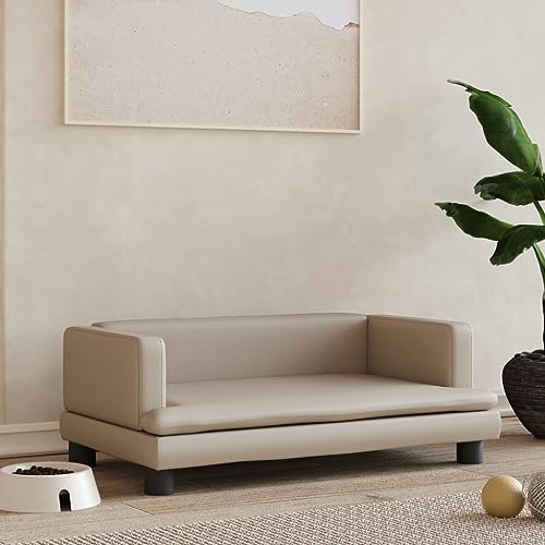 puraday Hundebett Cappuccino-Braun 80x45x30 cm Kunstleder katzensofa Hundesofa Katzenbett Dog Bed Cat Bed Bequeme Haustierbett Stilvolles Kann Im Wohnzimmer Oder Schlafzimmer Platziert Werden von puraday