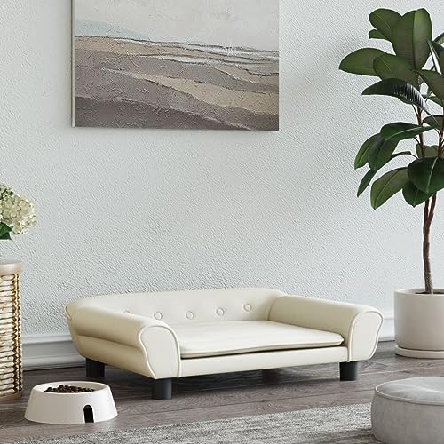 puraday Hundebett Creme 70x48x22 cm Samt Hundesofa Katzensofa Hundebetten Katzenbett Bequeme Haustierbett Stilvolles Design Kann Im Wohnzimmer Oder Schlafzimmer Platziert Werden von puraday