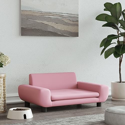 puraday Hundebett Rosa 70x45x33 cm Samt Hundesofa Katzensofa Hundebetten Katzenbett Bequeme Haustierbett Stilvolles Design Kann Im Wohnzimmer Oder Schlafzimmer Platziert Werden von puraday