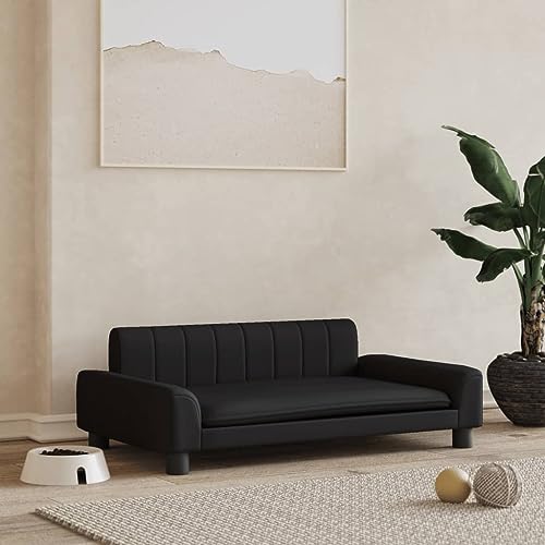 puraday Hundebett Schwarz 90x53x30 cm Kunstleder Hundesofa katzensofa Katzenbett Dog Bed Cat Bed Bequeme Haustierbett Hundebett Kunstleder Kann Im Wohnzimmer Oder Schlafzimmer Platziert Werden von puraday
