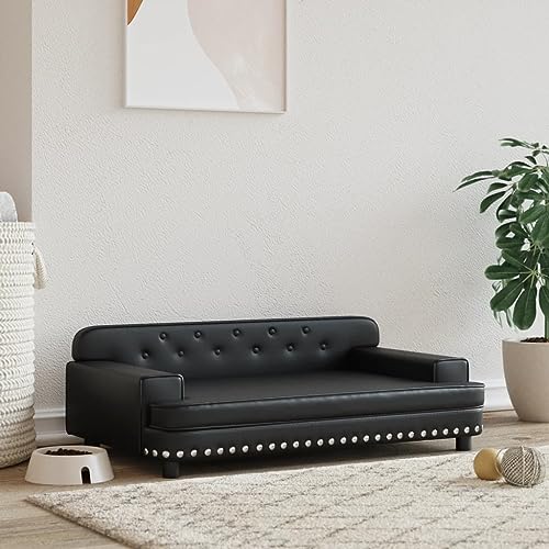 puraday Hundebett Schwarz 90x53x30 cm Kunstleder katzensofa Hundesofa Katzenbett Dog Bed Cat Bed Bequeme Haustierbett Stilvolles Design Kann Im Wohnzimmer Oder Schlafzimmer Platziert Werden von puraday