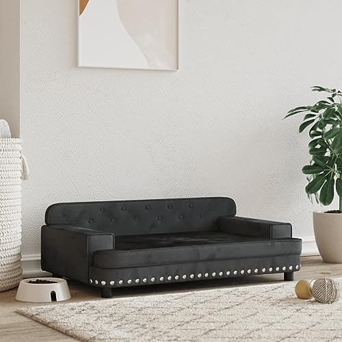 puraday Hundebett Schwarz 90x53x30 cm Samt katzensofa Hundesofa Katzenbett Dog Bed Cat Bed Bequeme Haustierbett Stilvolles Design Kann Im Wohnzimmer Oder Schlafzimmer Platziert Werden von puraday