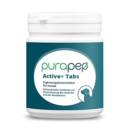 purapep Active+ Tabs für Hunde - Protein-Boost für Starke Muskeln & Gelenke mit Molkenprotein, Kollagen und B-Vitaminen für Junge und ältere Hunde | 300g von purapep
