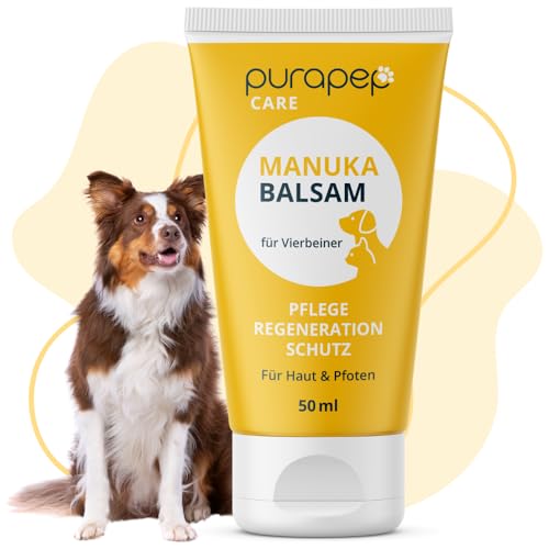 purapep Care - Manuka Balsam für Hund & Katze - Pflege, Regeneration & Schutz für beanspruchte und irritierte Haut und Pfoten ihrer Vierbeiner - 50ml von purapep