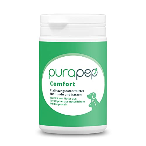 purapep Comfort - natürliches Beruhigungsmittel für Hunde & Katzen bei Angst und Stress mit natürlichem Tryptophan + B-Vitaminen - Pulver, 100g von purapep