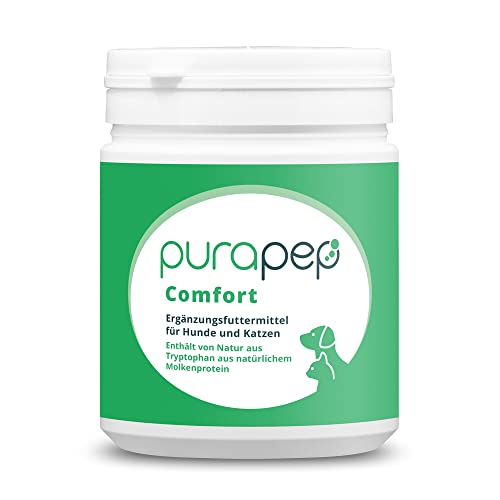 purapep Comfort - natürliches Beruhigungsmittel für Hunde & Katzen bei Angst und Stress mit natürlichem Tryptophan + B-Vitaminen - Pulver, 280g von purapep