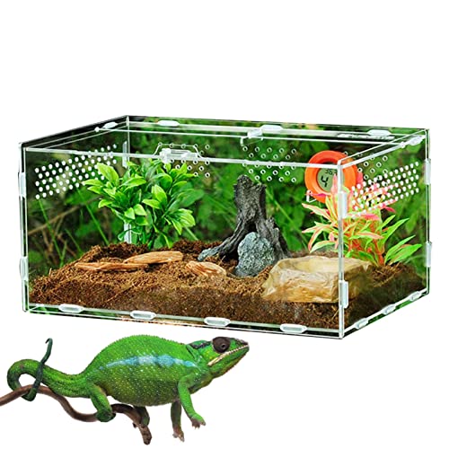Reptilienzuchtbox,Reptilien-Futterbehälter Aquarium Aufzuchtbecken | Transparenter Reptilien-Zuchtkoffer für Horned Frog Spider Snake Lizard Puzzlegame von puzzlegame