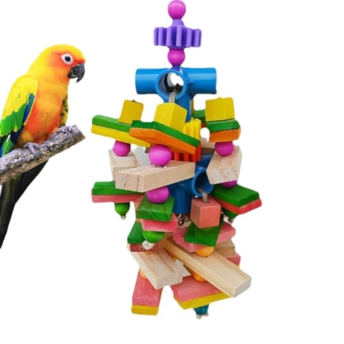 puzzlegame Holzklötze Papageienspielzeug, Papageien-Kauspielzeug | Natürliche, mehrfarbige Holzklötze, Vogel-Kauspielzeug | Vogelblock-Röhrenzerreißspielzeug für kleine und mittelgroße Papageien, von puzzlegame