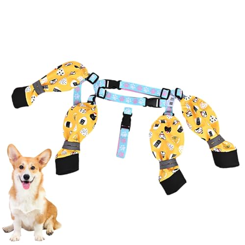 puzzlegame Hundeschuhe, Hundepfotenschutz,Strapsschuhschutz für Hunde - Verstellbare Hundestiefel-Leggings, Hundepfotenschutz-Stiefel für mittelgroße und große Hunde von puzzlegame