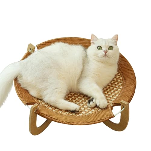 puzzlegame Rattan-Haustierbett, Eisrattan-Kühlbett für Katzen - Kühlmatte für Katzen aus natürlichem Rattan - Kratzfestes, abnehmbares Haustierzubehör, Katzenhochbett mit Holzsockel für Katzen, puzzlegame Rattan-Haustierbett, Eisrattan-Kühlbett für Katzen - Kühlmatte für Katzen aus natürlichem Rattan - Kratzfestes, abnehmbares Haustierzubehör, Katzenhochbett mit Holzsockel für Katzen, von puzzlegame