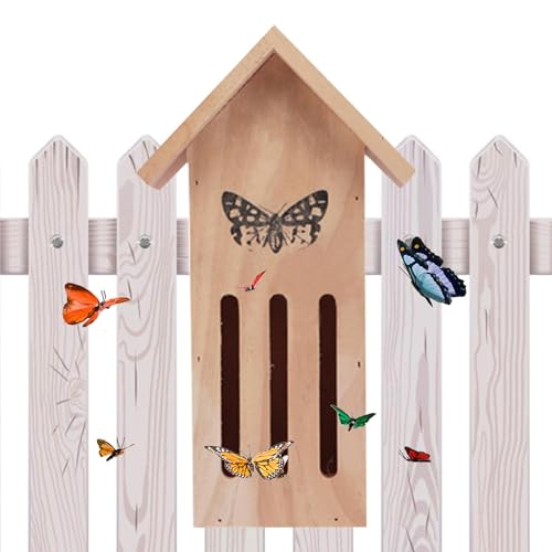 puzzlegame Schmetterlingshäuser,Schmetterlingshaus | Hölzerner Schmetterlings-Hotelgarten | Montieren Sie es an Einer Baumwand oder platzieren Sie es auf dem Boden. Häuser mit den Maßen 11,2 x 3,9 x von puzzlegame