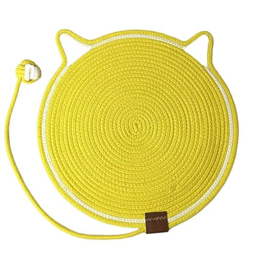 Kratzmatte für Katzen (gelber Spielzeugball, integrierte Matte, 42 cm) von pzghwh