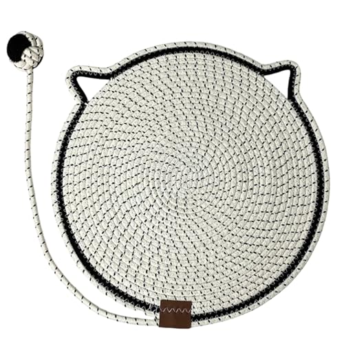 Kratzmatte für Katzen (weißer Spielzeugball mit integrierter Matte, 42 cm) von pzghwh