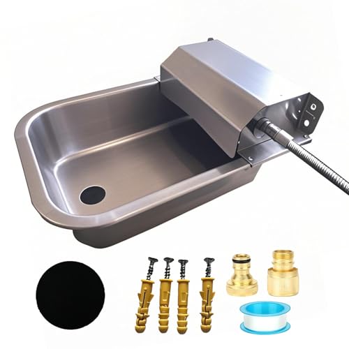 304 Edelstahl Automatischer Hundenapf - Auto Fill & Outdoor Pet Wasserspender, 3L Kapazität, Anti-Kipp-Design, einfach zu installieren und zu reinigen für Hunde, Katzen, Nutztiere 304 Edelstahl Automatischer Hundenapf - Auto Fill & Outdoor Pet Wasserspender, 3L Kapazität, Anti-Kipp-Design, einfach zu installieren und zu reinigen für Hunde, Katzen, Nutztiere von qinanlan