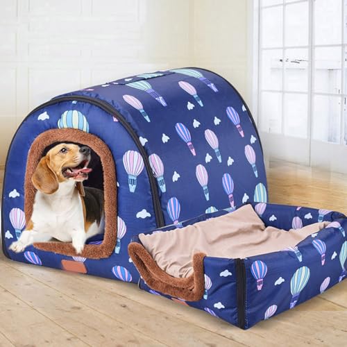 Große Hundehütte, Hundehütte, luxuriös, warmes Hundekissen, XL, XXL, für den Innenbereich, großes Hundebett, Katzenhöhle, Iglu, für drinnen und draußen, waschbar (3XL, 105 x 80 x 78 cm, C) von qing yun