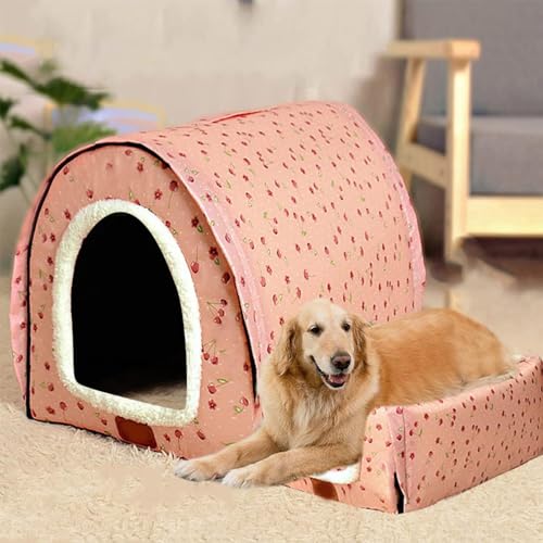 Große Hundehütte, Hundehütte, luxuriös, warmes Hundekissen, XL, XXL, für den Innenbereich, großes Hundebett, Katzenhöhle, Iglu, für drinnen und draußen, waschbar (Größe M 45 x 38 x 36 cm, E) von qing yun