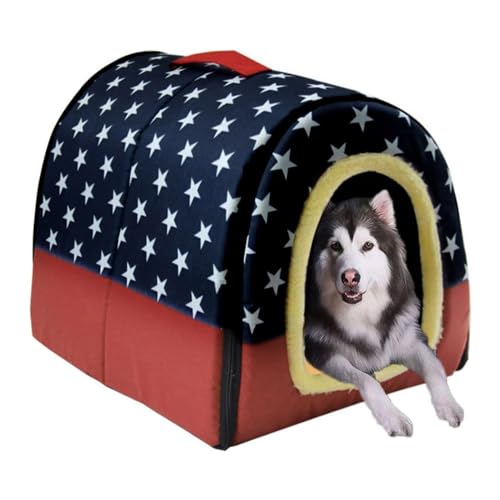 Große Hundehütte, Hundehütte, luxuriös, warmes Hundekissen, XL, XXL, für den Innenbereich, großes Hundebett, Katzenhöhle, Iglu, für drinnen und draußen, waschbar (XL 75 x 57 x 55 cm, B) von qing yun