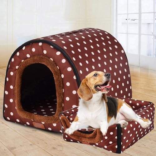 qing yun Große Hundehütte, Hundehütte, luxuriös, warmes Hundekissen, XL, XXL, für den Innenbereich, großes Hundebett, Katzenhöhle, Iglu, für drinnen und draußen, waschbar (XL 75 x 57 x 55 cm, G) von qing yun