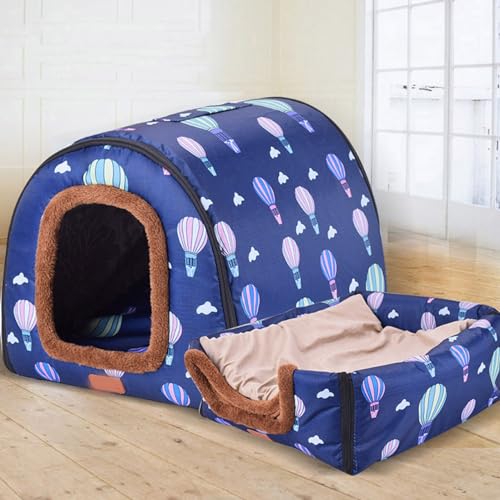 Hundehütte, extra groß, Größe XL, XXL, warmes Hundebett, Angstlinderung, beruhigend, Hundehütte, Katzenhöhle, Iglu, für drinnen und draußen, waschbar (XL-75 x 57 x 55 cm, G) von qing yun